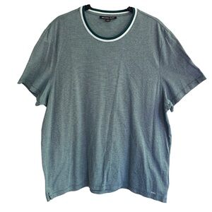 MICHAEL KORS Green Geometric Crew Neck Cotton T-Shirt Mens 2XL Short Sleeve